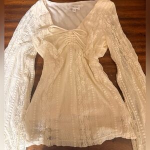 Buckle Cream Lace Blouse